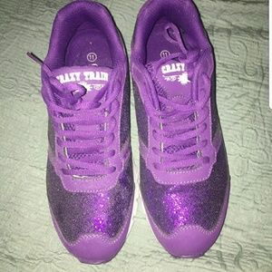 purple glitter tennis shoes